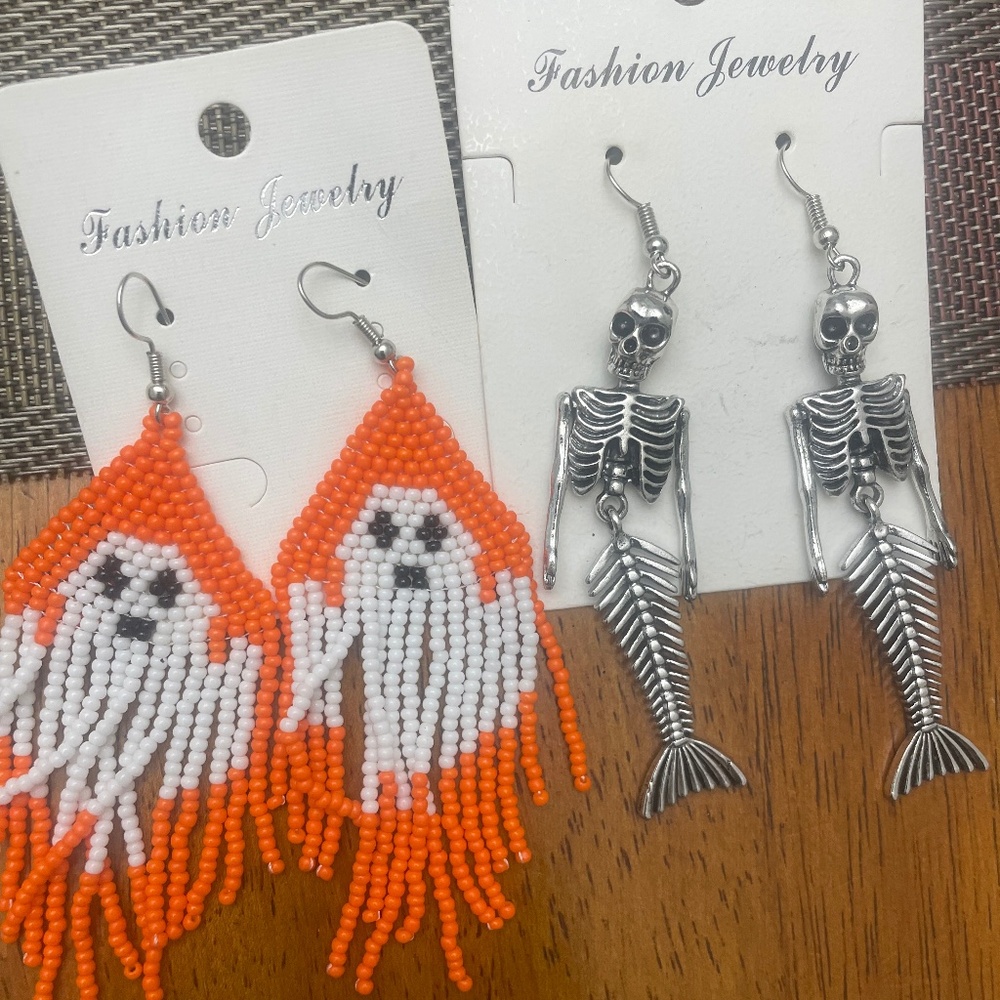Fish Hook Halloween Earrings